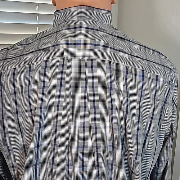 Peter Millar Long Sleeve Button Down Sport Shirt Blue Grey XXL - Picture 4 of 5